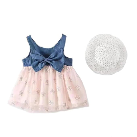 Girls Summer Sleeveless Floral Print Princess Frock Dress