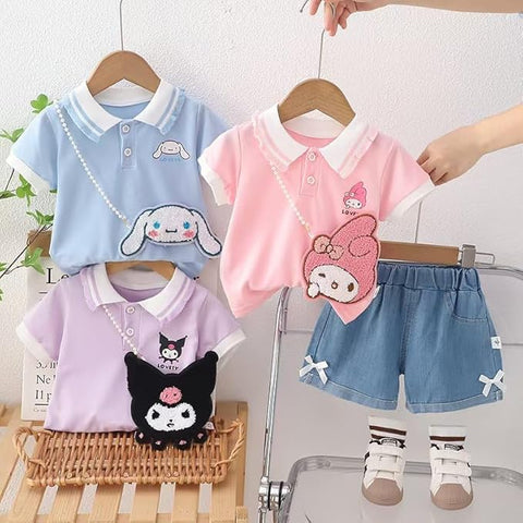 Girls Polo Tee Shorts & Sling