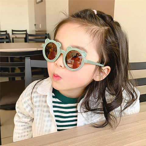 Playful Bear🐻 Charm: Kids' Cartoon Sunglasses 👓 for Sun-Kissed Adventures