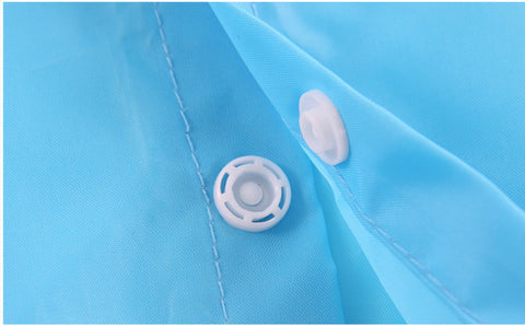 Kid's Blue Bus Waterproof Raincoat Rain Jacket Suit with Hood and Storage Pouch for Young Toddler Tween School Boys and Girls