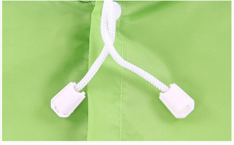 Kid's Green Cartoon Frog Waterproof Raincoat Rain Jacket Suit with Hood and Storage Pouch for Young Toddler Tween School Boys and Girls