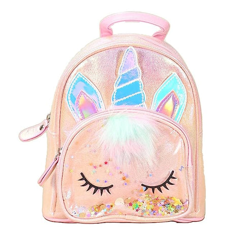 Girl’s Luxurious Shiny Shimmer Glitter Light Pink 🦄 Unicorn Mini Bag Backpack Party Picnic Fancy Fashion School Bag Backpack for Girls