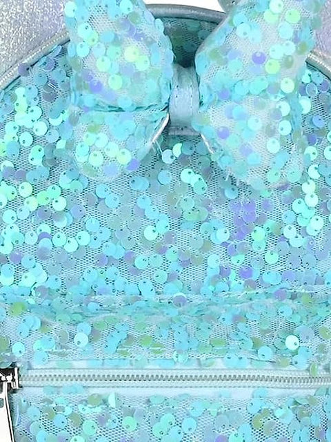 Girl’s Luxurious Shiny Sparkle Blue Glitter Sequins Cartoon Mini Bag Backpack Party Picnic Fancy Fashion School Bag Backpack for Girls