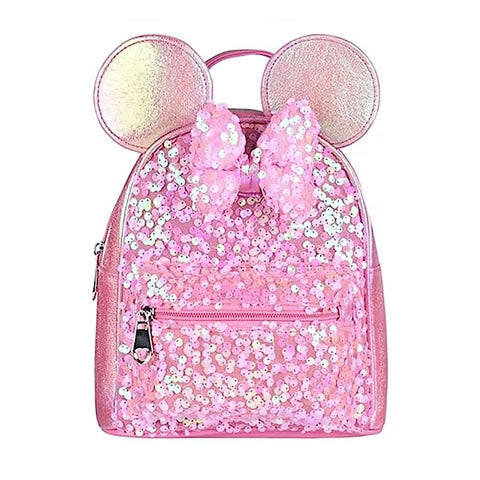 Girl’s Luxurious Shiny Dark Pink 💕Glitter Sequins Cartoon Mini Bag Backpack Party Picnic Fancy Fashion School Bag Backpack for Girls