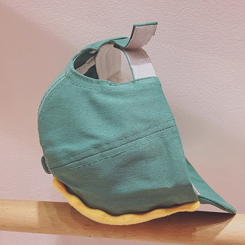 Kid's Teal Green Cartoon Dinosaur Summer Soft Brim Cotton Baseball Cap Sun Cap for Boys & Girls