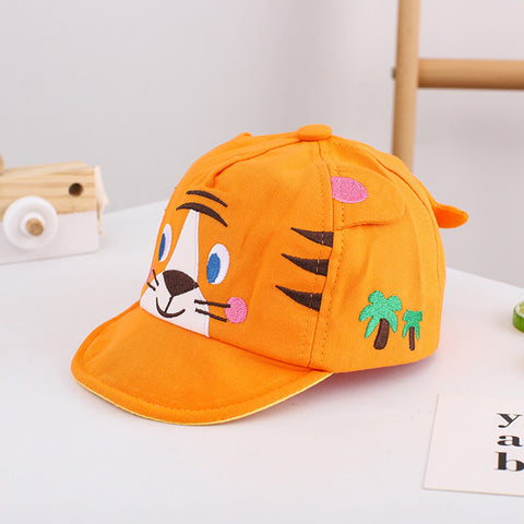 Kids Tiger Flat Peak Cute Cap with Embroidery and 3D Details Sun Visor Cap Hat for Baby Boys and Girls