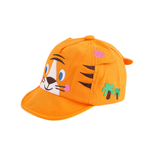 Kids Tiger Flat Peak Cute Cap with Embroidery and 3D Details Sun Visor Cap Hat for Baby Boys and Girls