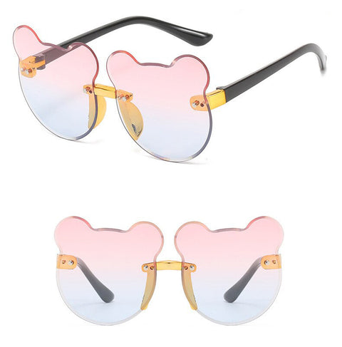 Trendy Rimless Cartoon Bear Sunglasses 🕶️ for Kids (Age 2-10) - Adorable Eye Protection! 🌞