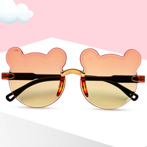 Trendy Rimless Cartoon Bear Sunglasses 🕶️ for Kids (Age 2-10) - Adorable Eye Protection! 🌞