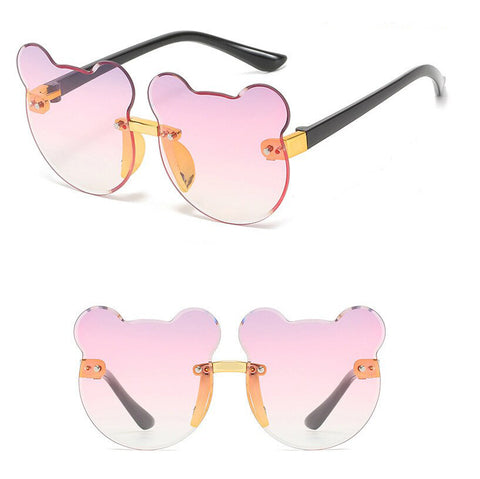 Trendy Rimless Cartoon Bear Sunglasses 🕶️ for Kids (Age 2-10) - Adorable Eye Protection! 🌞