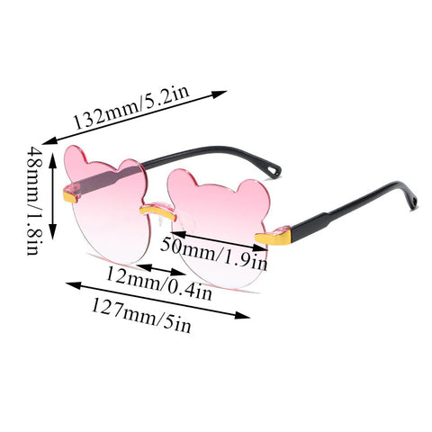 Trendy Rimless Cartoon Bear Sunglasses 🕶️ for Kids (Age 2-10) - Adorable Eye Protection! 🌞