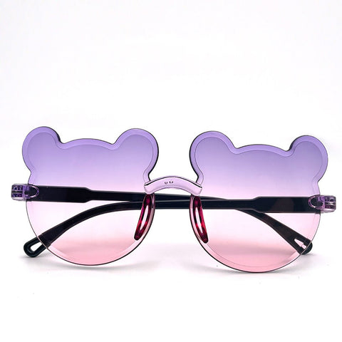 Trendy Rimless Cartoon Bear Sunglasses 🕶️ for Kids (Age 2-10) - Adorable Eye Protection! 🌞