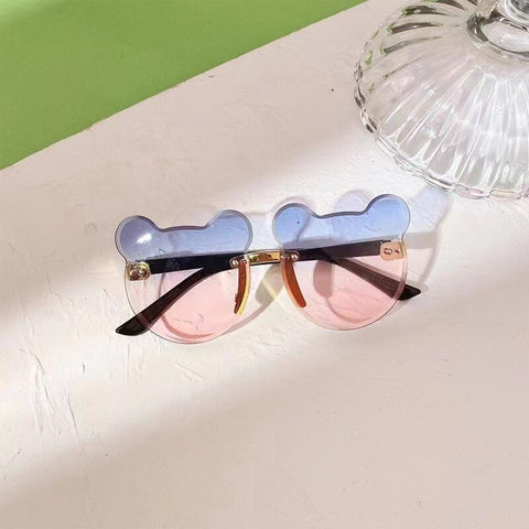 Trendy Rimless Cartoon Bear Sunglasses 🕶️ for Kids (Age 2-10) - Adorable Eye Protection! 🌞