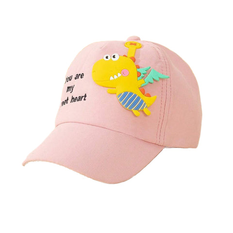 Kids 3D Dino Attached Flat Sun Visor Cap Hat for 0 to 5 Years Boys and Girls