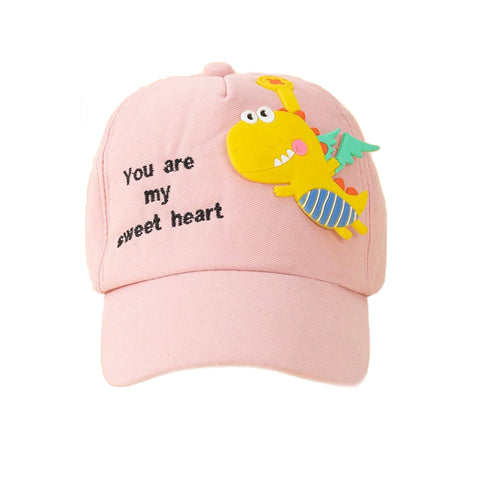 Kids 3D Dino Attached Flat Sun Visor Cap Hat for 0 to 5 Years Boys and Girls