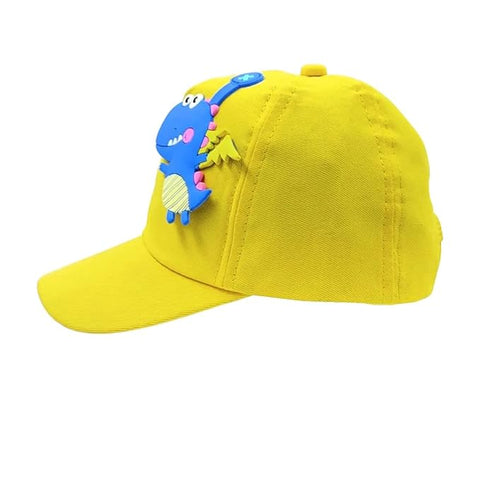 Kids 3D Dino Attached Flat Sun Visor Cap Hat for 0 to 5 Years Boys and Girls