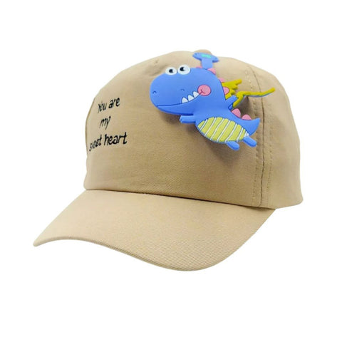 Kids 3D Dino Attached Flat Sun Visor Cap Hat for 0 to 5 Years Boys and Girls