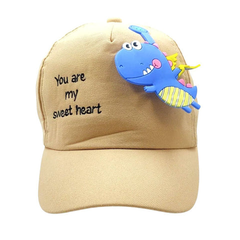 Kids 3D Dino Attached Flat Sun Visor Cap Hat for 0 to 5 Years Boys and Girls