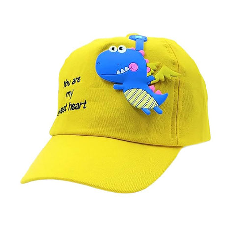Kids 3D Dino Attached Flat Sun Visor Cap Hat for 0 to 5 Years Boys and Girls