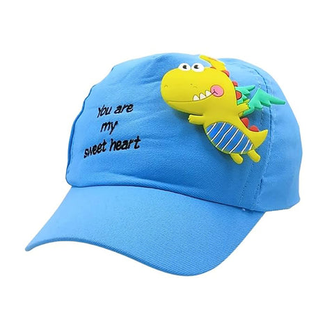 Kids 3D Dino Attached Flat Sun Visor Cap Hat for 0 to 5 Years Boys and Girls