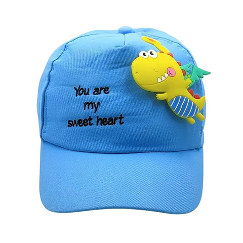 Kids 3D Dino Attached Flat Sun Visor Cap Hat for 0 to 5 Years Boys and Girls