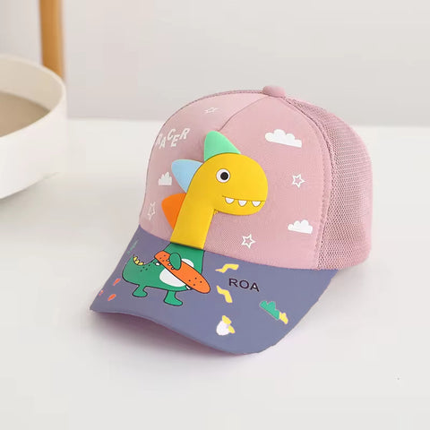 Kids Dinosaur Skate Flat Peak Sun Visor Cap for 0 to 5 Years Baby Boys and Girls