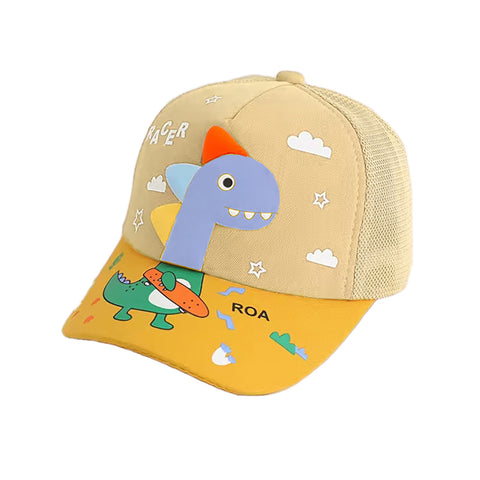 Kids Dinosaur Skate Flat Peak Sun Visor Cap for 0 to 5 Years Baby Boys and Girls