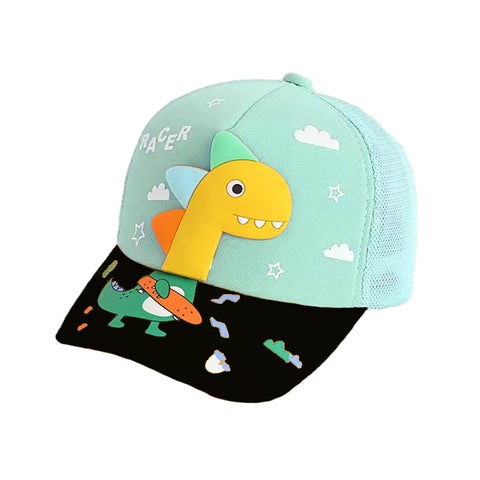 Kids Dinosaur Skate Flat Peak Sun Visor Cap for 0 to 5 Years Baby Boys and Girls
