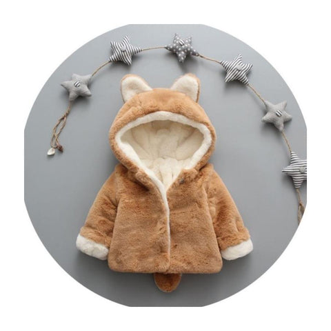 Warm Wool Fur Kid's Winter Outerwear Hood Jacket Coat Poncho for Infant Toddler Baby Boy Girl Kids
