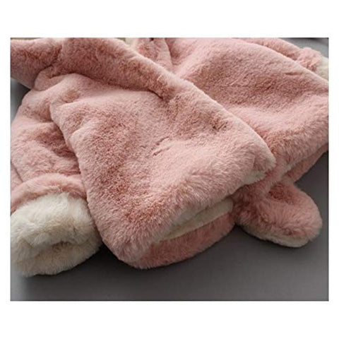 Warm Wool Fur Kid's Winter Outerwear Hood Jacket Coat Poncho for Infant Toddler Baby Boy Girl Kids