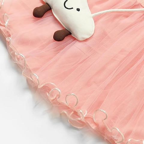 Elegant Rain Cloud Baby Girls Embroidered Party Princess Tutu Dress with Matching Sling Bag Purse
