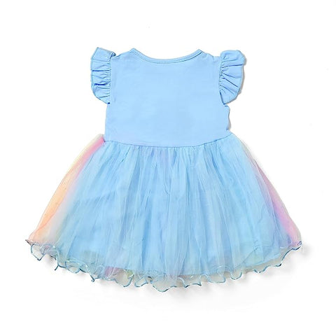 Rainbow Sparkle Sequin Glitter Party Princess Tutu Dress Frock with Teddy Sling Bag Purse for Infant Toddler Girl
