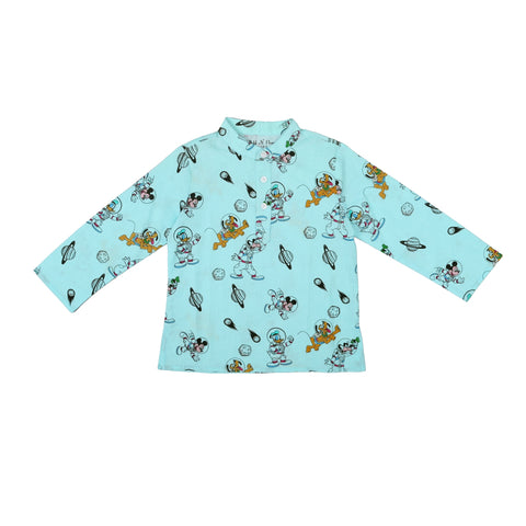 Boys Disney Mickey Mouse in Space Print Traditional Ethnic wear Kurta Pyjama Festival Clothes for Boys
