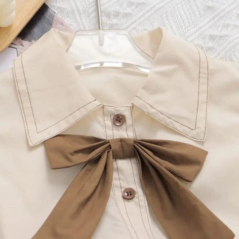 Girl's Ruffle Top Shirt with Bow and Balloon Shorts Summer Clothing Set for Infants & Toddlers