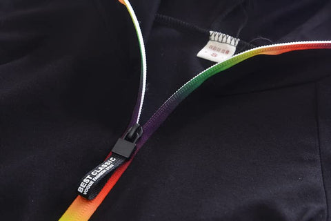 Kids Half Sleeve Hoodie T-shirt & Shorts Co-ord Set with Rainbow Zipper Luxury