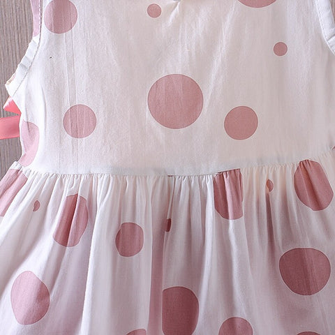 Polka Print Sleeveless Flared Top and Shorts Clothing Set for Infant Toddler Baby Girl