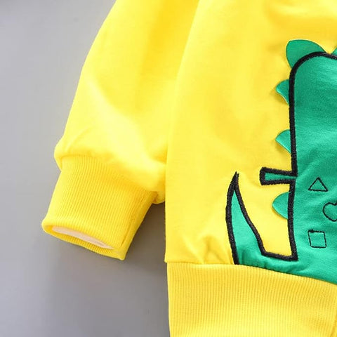 Cute Bunny Cartoon Print T-Shirt with Zipper Hoodie Jacket & Pants 3 Piece Winter Clothing Set for Infant Toddler Kids