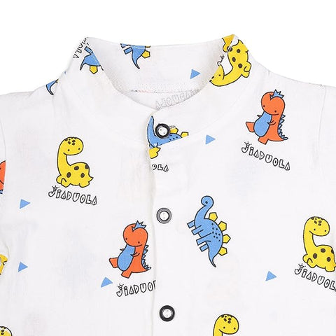 Cartoon Print Kid's Polyester Half Sleeve Shirt & Shorts for Infant Toddler Baby Boys