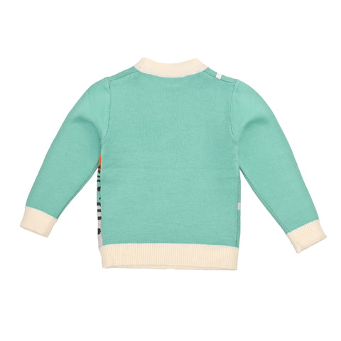 Kids' Cartoon Tiger Print Winter Sweater
