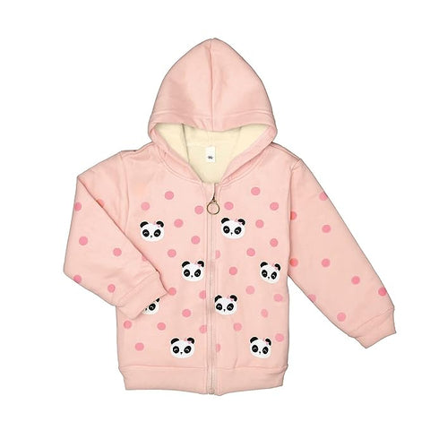 Kids Winter Warm Fleece Cute Panda Print Hoodie Sweatshirt
