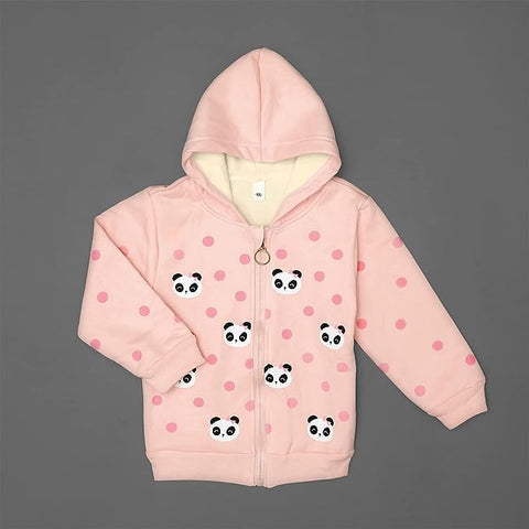 Kids Winter Warm Fleece Cute Panda Print Hoodie Sweatshirt