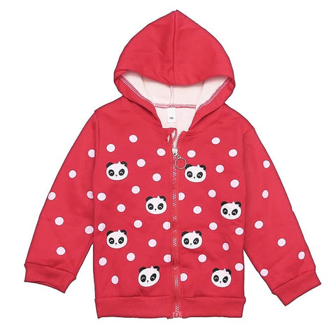 Kids Winter Warm Fleece Cute Panda Print Hoodie Sweatshirt