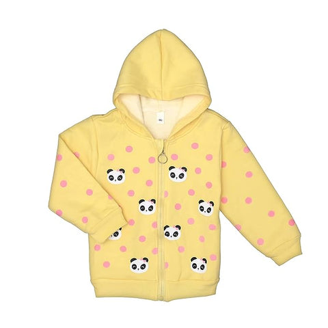 Kids Winter Warm Fleece Cute Panda Print Hoodie Sweatshirt