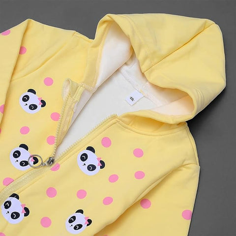 Kids Winter Warm Fleece Cute Panda Print Hoodie Sweatshirt