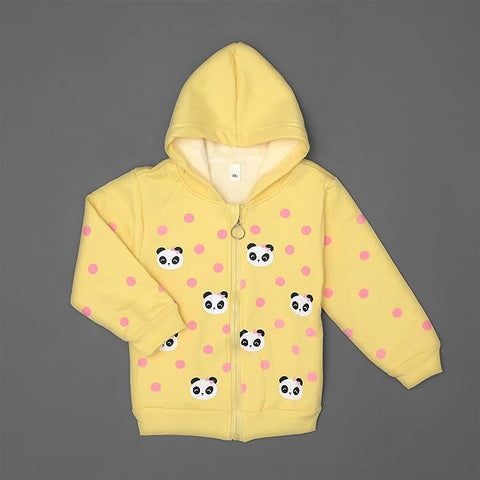 Kids Winter Warm Fleece Cute Panda Print Hoodie Sweatshirt