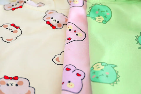 Cartoon Print Hoodie Sweatshirt and Denim Jeans Party Dress for Kids