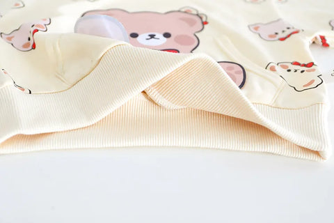 Cartoon Print Hoodie Sweatshirt and Denim Jeans Party Dress for Kids