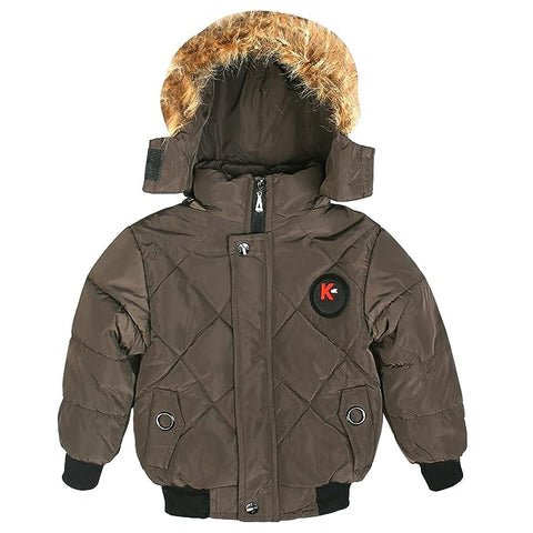 Kid's Detachable Hooded Winter Jacket for Little Boys