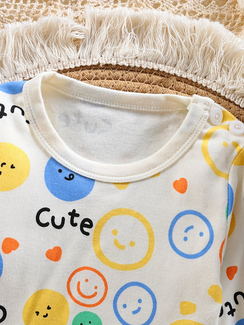Full Sleeve Cotton Cartoon Dinosaur Print Tshirt & Pajama PJ Lounging Set for Infant Toddler Baby Boy Girl Kids