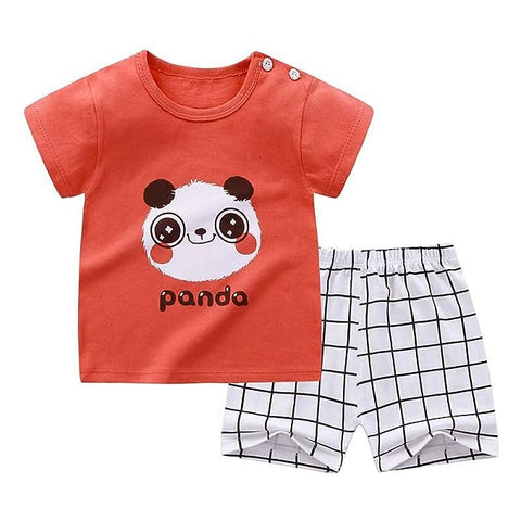 Kid's Cartoon Print Summer T-shirt  Shorts for Boys & Girls